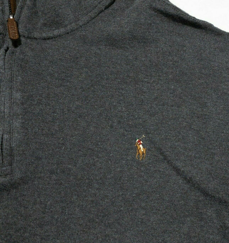 Polo Ralph Lauren Men's 3XB (3XL Big) Estate Rib 1/4 Zip Pullover Sweater Gray