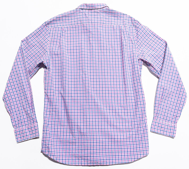 Rodd & Gunn Shirt Men's Large Sports Fit Pink Blue Check Button-Front Preppy
