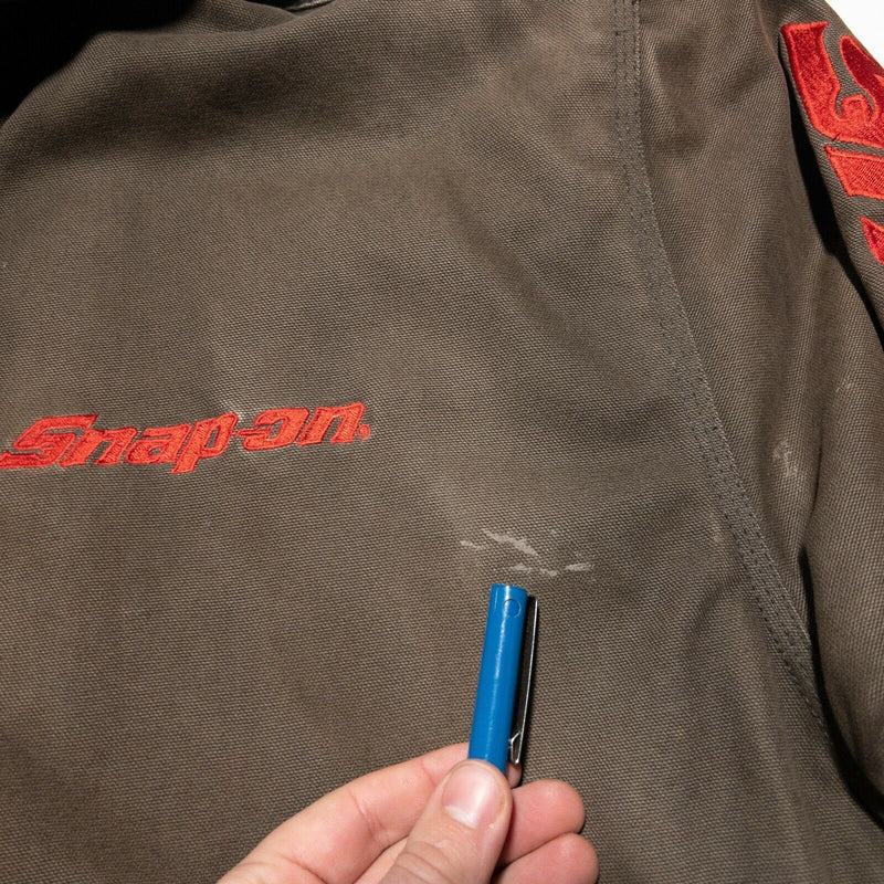 Snap-On Tools RA Colorblock Jacket Men's XL Brown Canvas Lined Full Zip Hooded