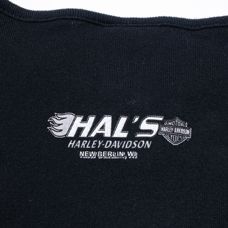 Y2K Harley-Davidson Long Sleeve Women's Medium Silver Emblem Black Cutout