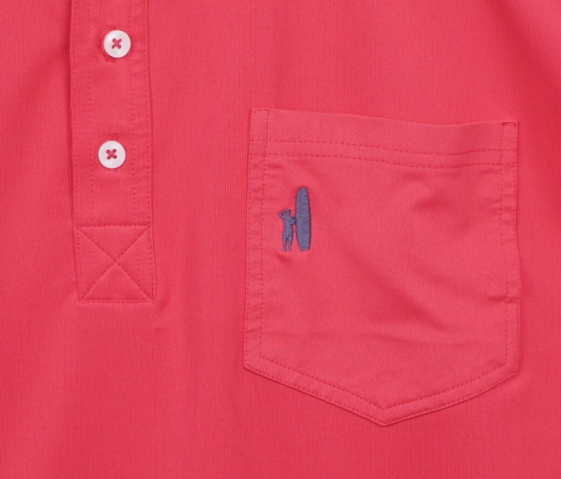 Johnnie-O Prep-Formance Men Sz 2XL Solid Red Surfer Logo Golf Pocket Polo Shirt