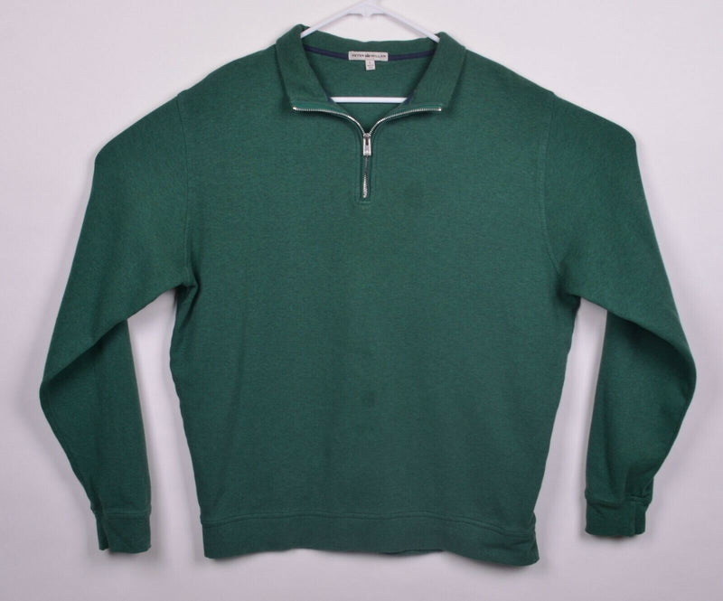 Peter Millar Men's Sz Large Green Quarter Zip Pullover Golf Sweatshirt