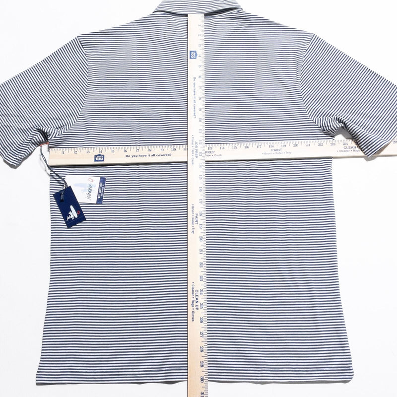 johnnie-O Polo Shirt Men's XL Blue Striped Short Sleeve Pocket Jack Stripe