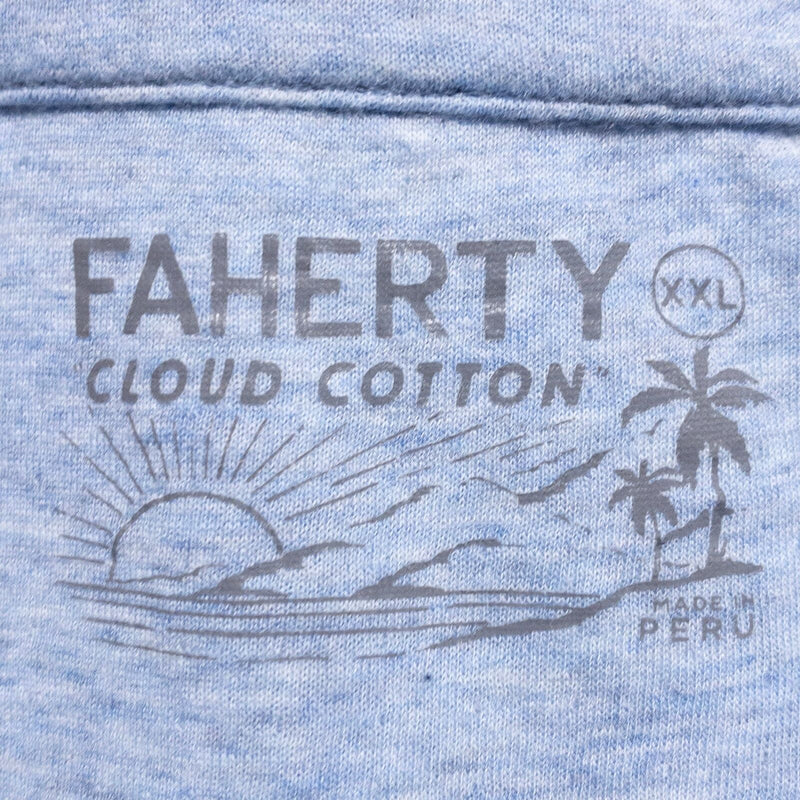 Faherty Cloud Cotton Polo Men's 2XL Heather Blue Short Sleeve Cotton Modal