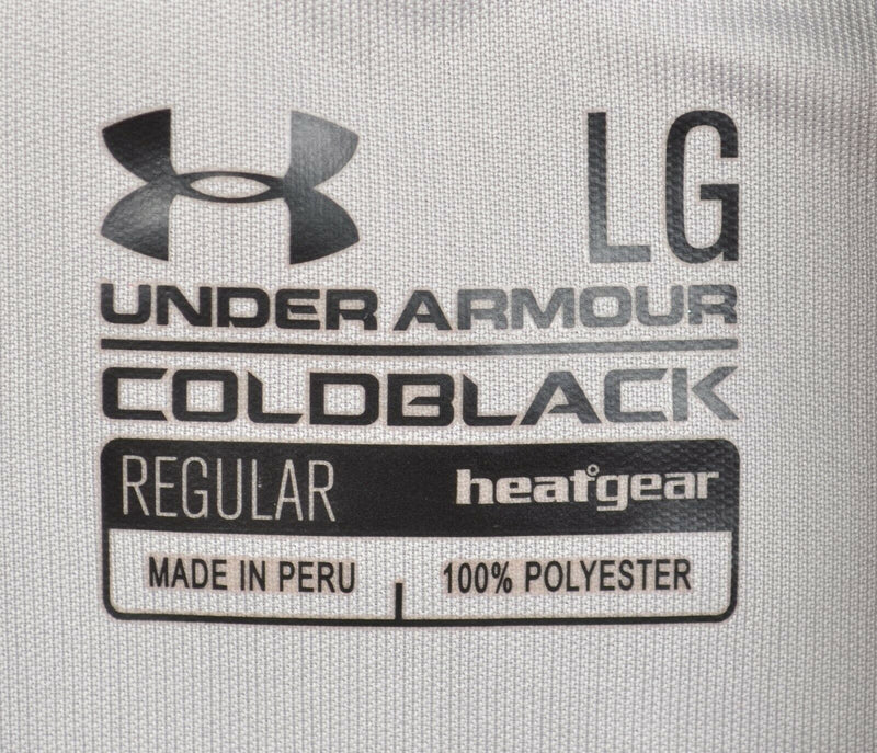 Under Armour Coldblack Men's Large Black Gray HeatGear Wicking Polo Shirt