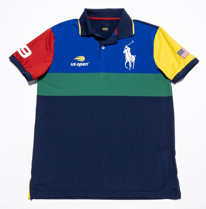 Polo Ralph Lauren US Open Tennis Polo Shirt Men's Small Blue Colorblock Big Pony