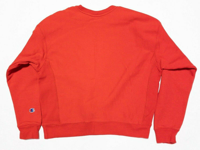 Champion Reverse Weave Sweatshirt Women's Large Red Pullover Heavyweight Logo