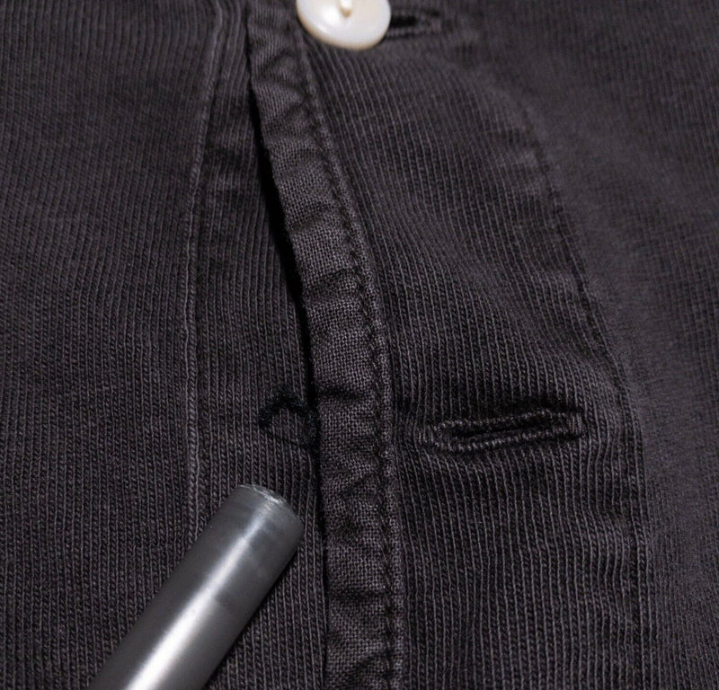 Madewell Henley Shirt Men's Large Long Sleeve Faded Broken-In Black