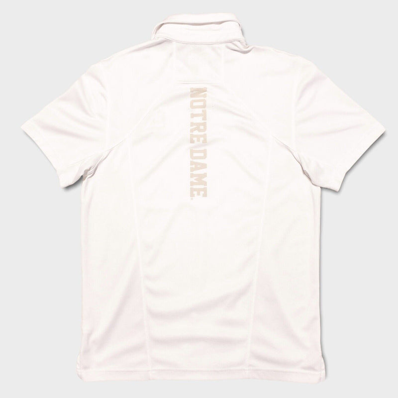 Notre Dame Under Armour Shirt Medium Men's HeatGear Polo Team Issue White