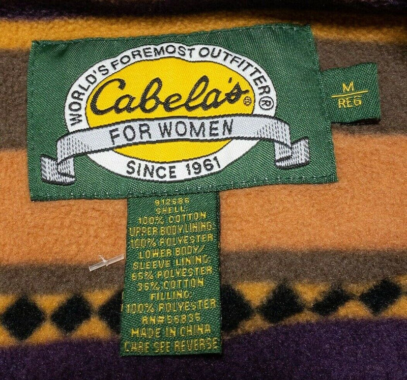 Cabela's Jacket Women's Medium Blanket Lined Field Coat Barn Chore Brown Canvas