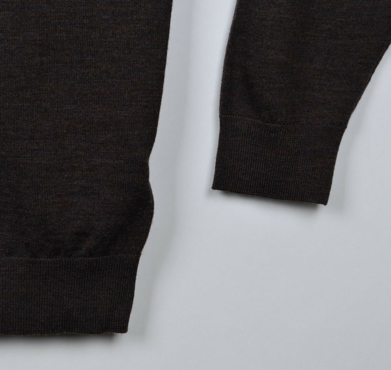 Stitch Note Men's Sz Large 100% Merino Wool Brown Cardigan Sweater NWT