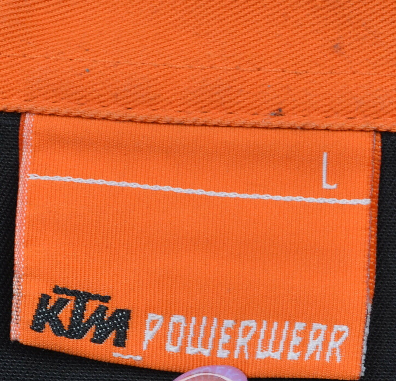 KTM Racing Men Large Black Orange Powerwear Pit Crew Mechanic Button-Front Shirt