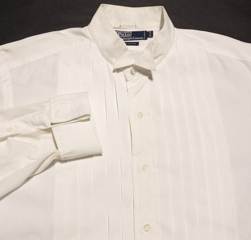Polo Ralph Lauren Tuxedo Shirt Men's 16.5-34 White Ruffle Formal Vintage