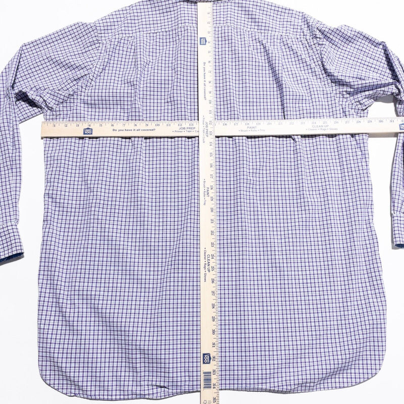 Polo Ralph Lauren Shirt Men's 2XLT Tall Stretch Purple Plaid Check Button-Up