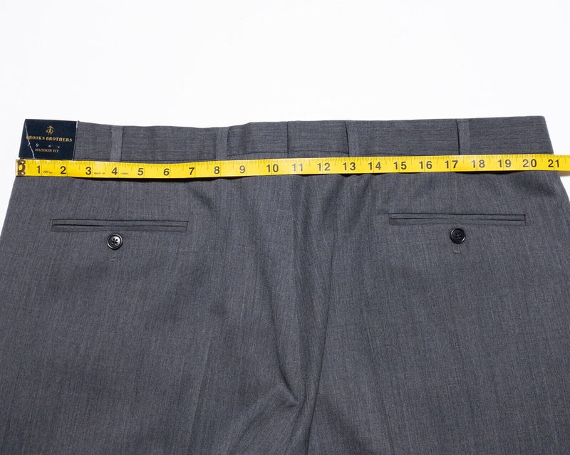 Brooks Brothers Wool Pants Men's 42x30 Madison Fit Gray Pleated Business