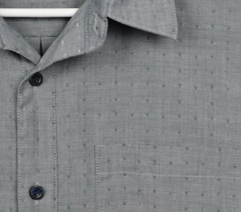 Patagonia Men's Sz Medium Organic Cotton Polyester Blend Gray Geometric Shirt