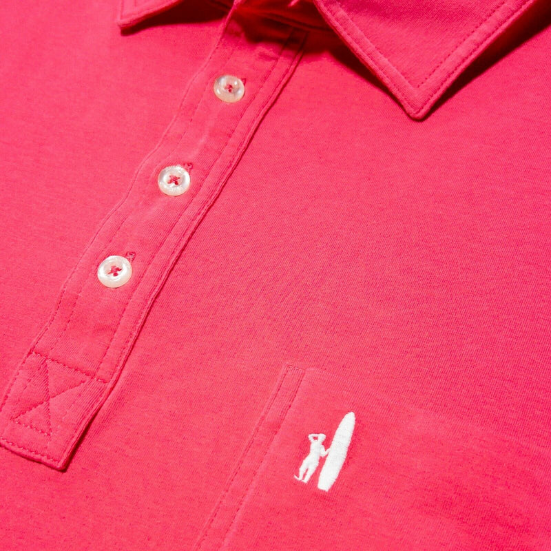 Johnnie-O Hanging Out Polo Large Men's Hot Pink Surfer Logo Pocket Preppy