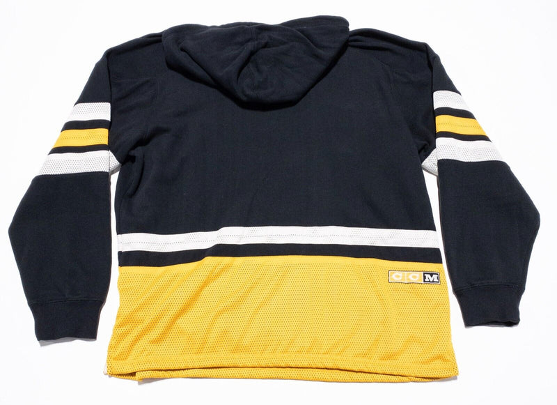 Pittsburgh Penguins Hoodie Men's XL CCM Pullover Sweatshirt Black Stripe Lace-Up