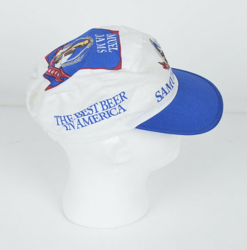 Vtg Samuel Adams Men's Boston Lager White Blue Beer Adjustable Painters Hat