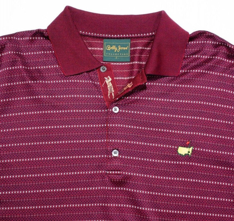Bobby Jones Masters Polo Shirt Large Men's Golf Collection Red Striped Augusta
