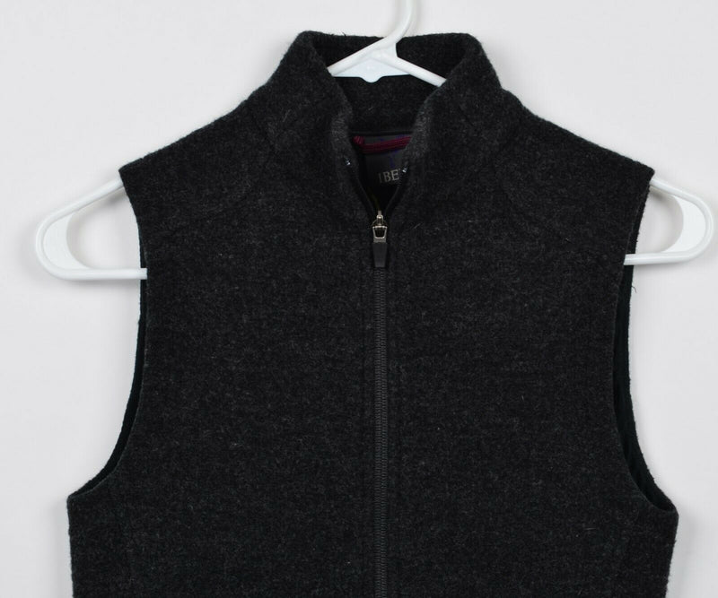 Ibex Women's Small? 100% Merino Wool Dark Charcoal Gray Full Zip Vest