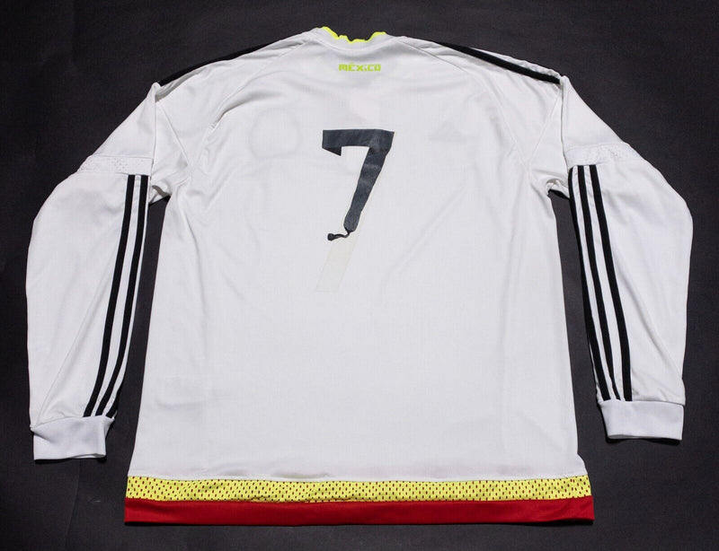 Mexico National Soccer Team Jersey Men's Fits Medium Adidas Long Sleeve White