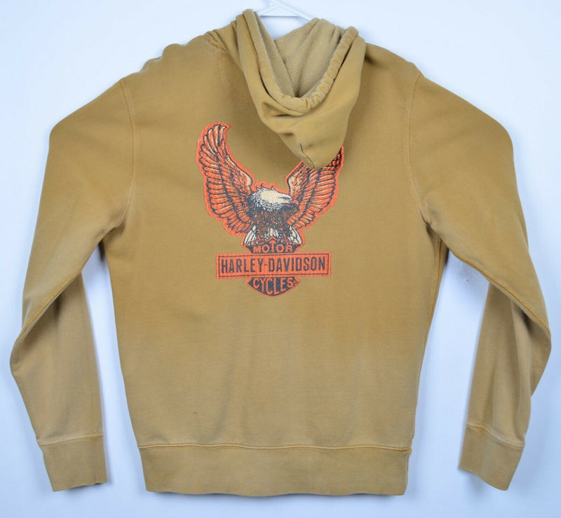 Harley-Davidson Men's Large Eagle Gold Biker Full-Zip Hoodie Sweatshirt