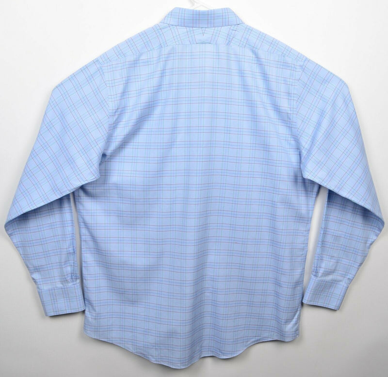 Brooks Brothers Men's 17-37 Blue Plaid Non-Iron Regent Dress Shirt