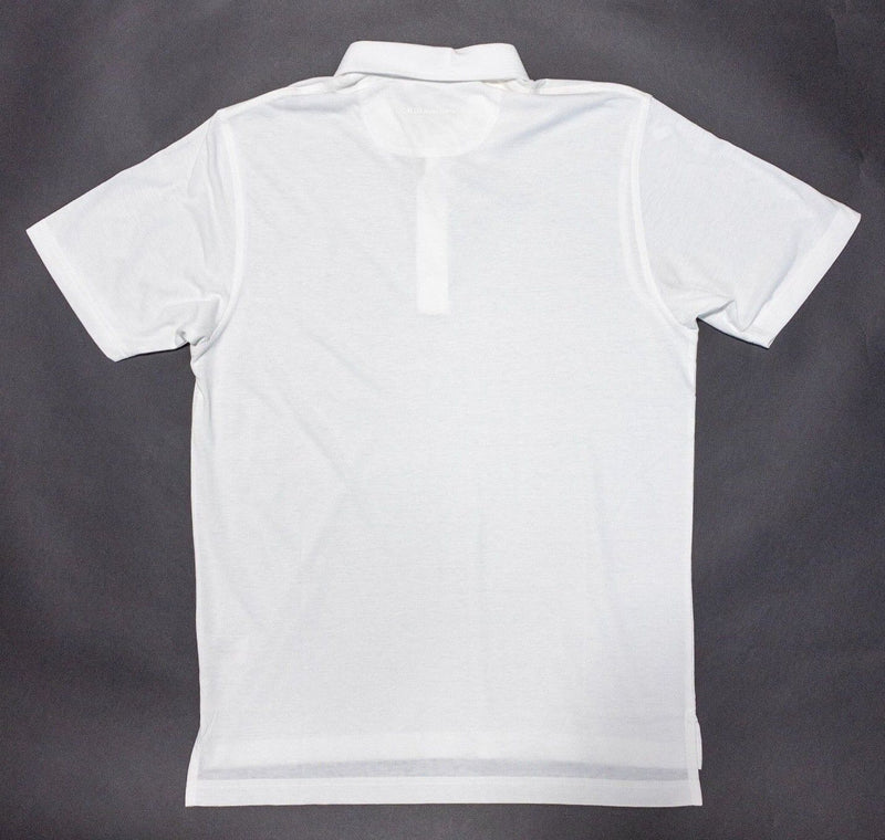 Dunning Golf Polo Medium Men's Solid White Performance CoolMax Wicking