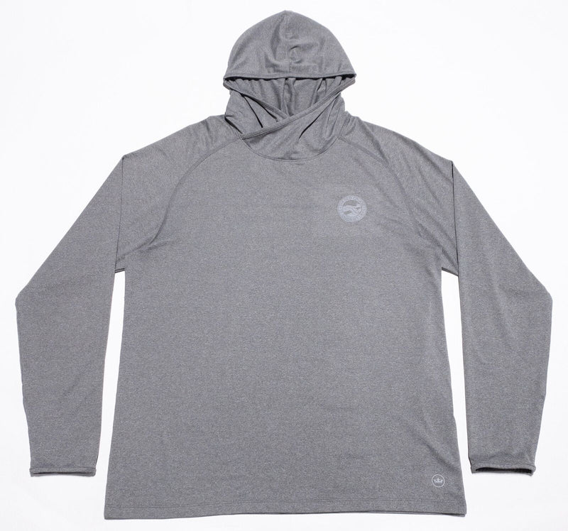 Peter Millar Hoodie Men's Large Aurora Performance T-Shirt Hoodie Wicking Gray