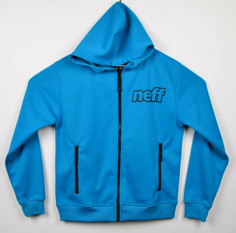 Neff Men's Sz Small Daily Shredder Aqua Blue Full Zip Skater Jacket/Sweatshirt