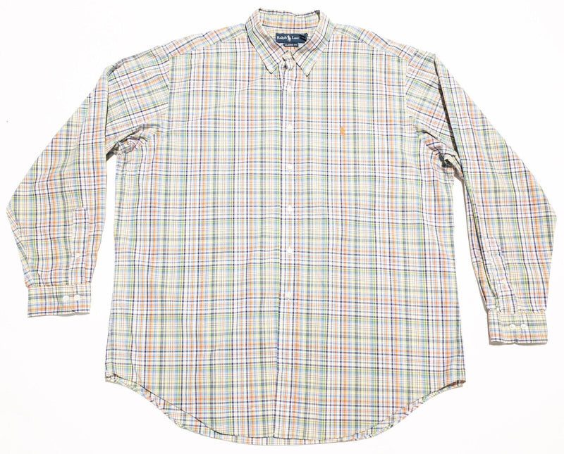 Polo Ralph Lauren Shirt XL Classic Fit (17.5) Men's Colorful Plaid Button-Down