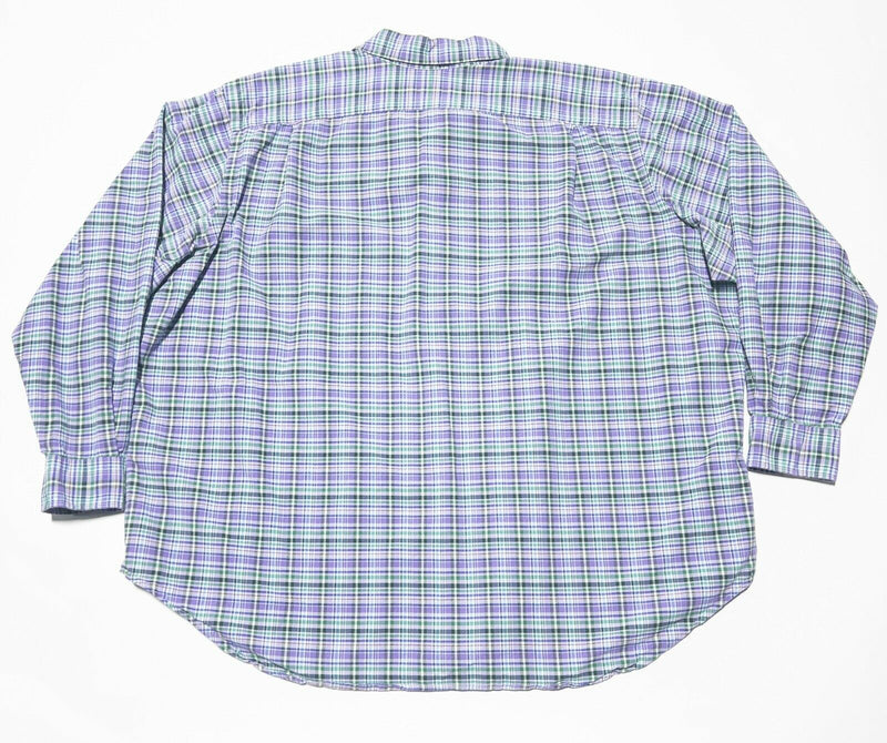 Polo Ralph Lauren Men's 3XB (3XL Big) Purple Plaid Button-Front Oxford Shirt