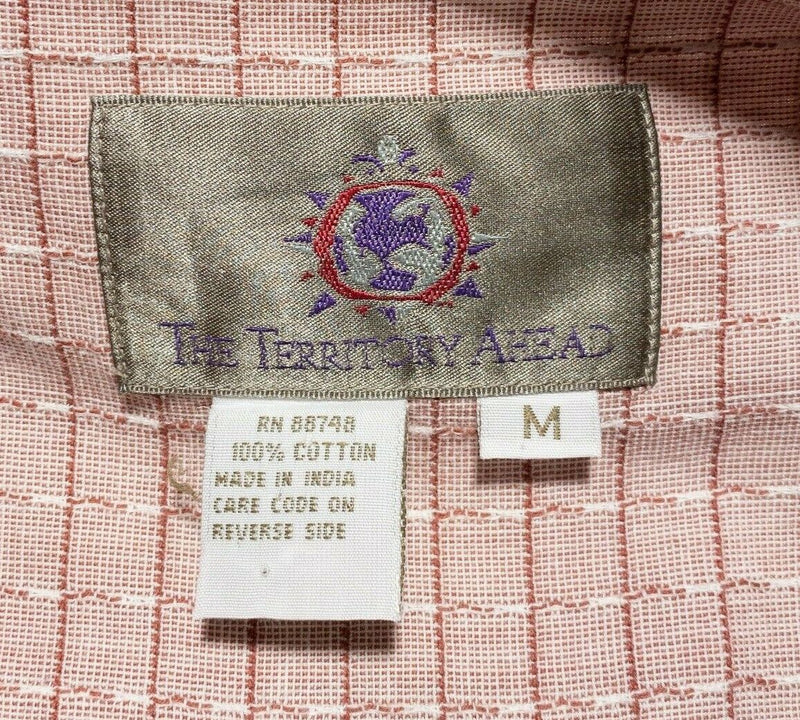 Territory Ahead Men's Long Sleeve Shirt Medium Button-Down Red/Pink Woven