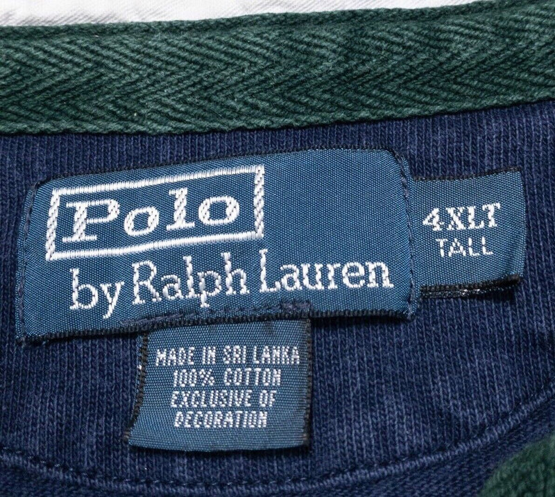 Polo Ralph Lauren 4XLT Rugby Shirt Men's Big Pony Long Sleeve Navy Blue 4XL Tall