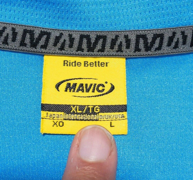 Mavic Cycling Jersey Men's XL Blue 1/4 Zip Pullover Wicking Bicycle Ride Better