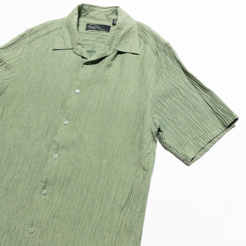 Jhane Barnes Frequency Silk Shirt Men's Large Green Gauze Club Button-Up