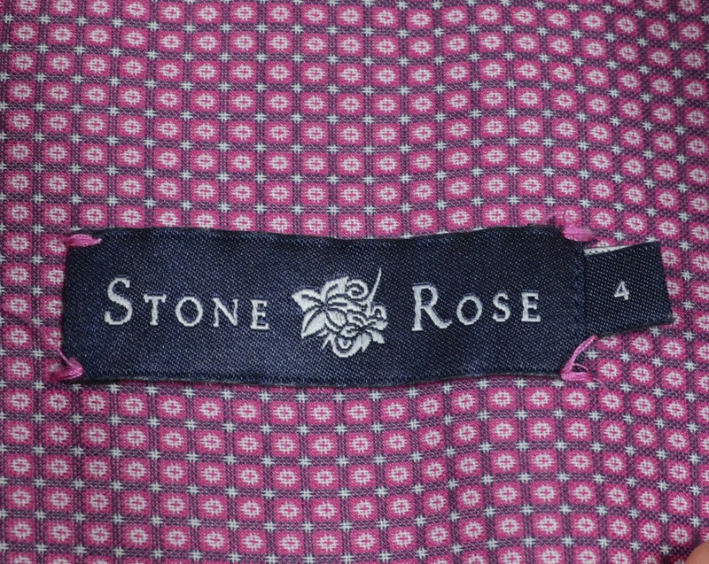Stone Rose Men's 4 (Large) Pink Purple Geometric Long Sleeve Button-Front Shirt