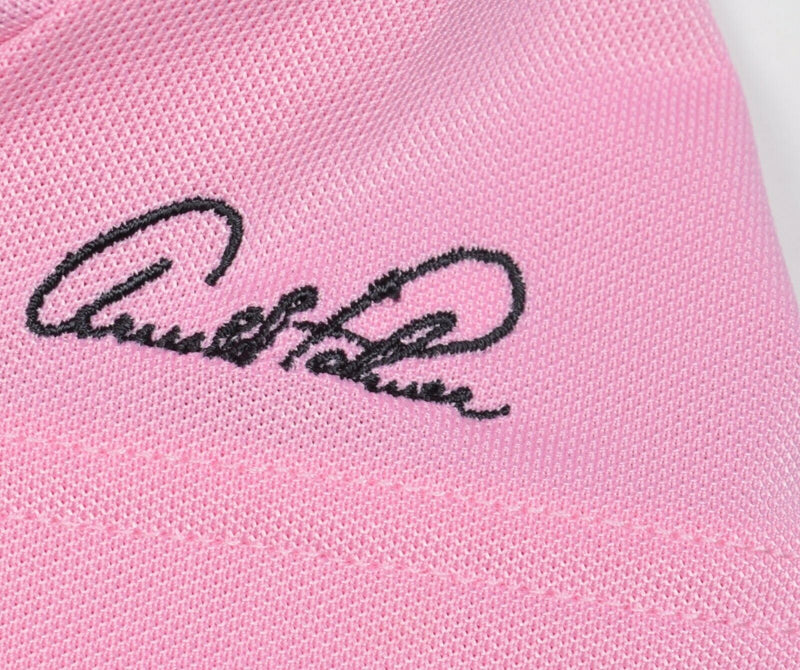 Arnold Palmer Invitational Men's Large Pink Polyester Wicking Golf Polo Shirt