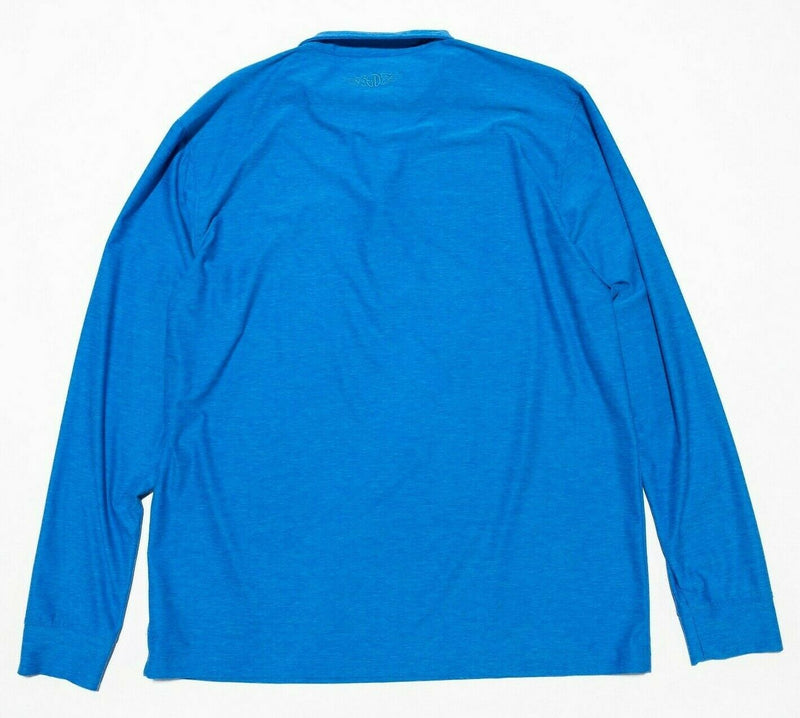 Straight Down Golf 1/4 Zip Jacket Blue Polyester Wicking Pullover Men's Large