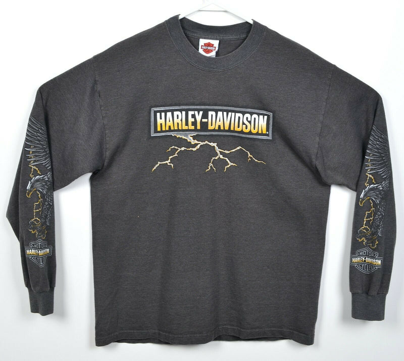 Harley-Davidson Men's Large Lightning Eagle Sleeve Print Long Sleeve T-Shirt