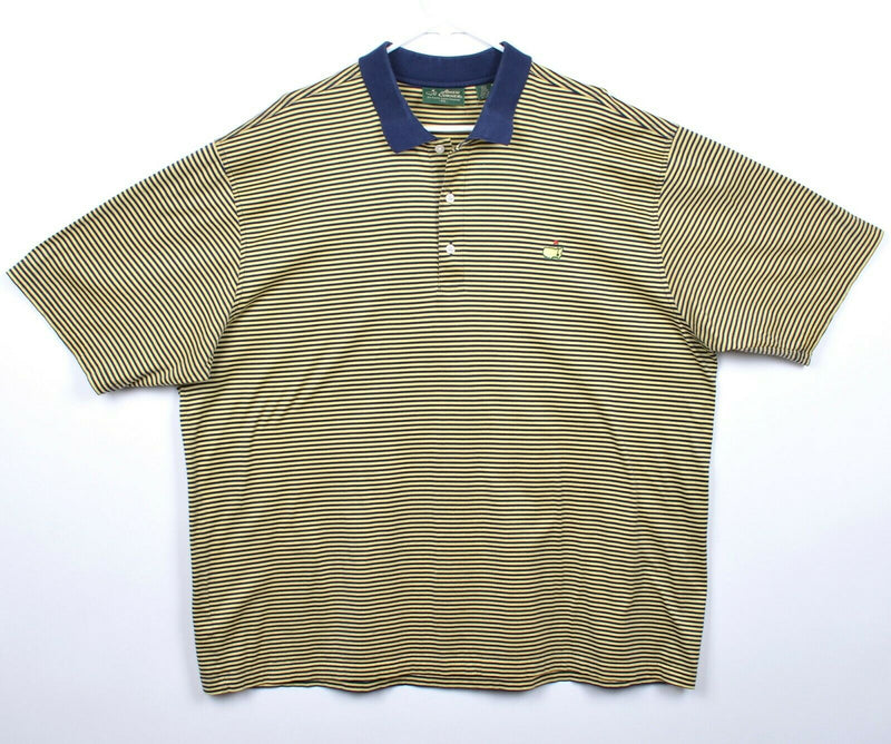 Amen Corner Masters Golf Men's 2XL Yellow Navy Blue Augusta Golf Polo Shirt