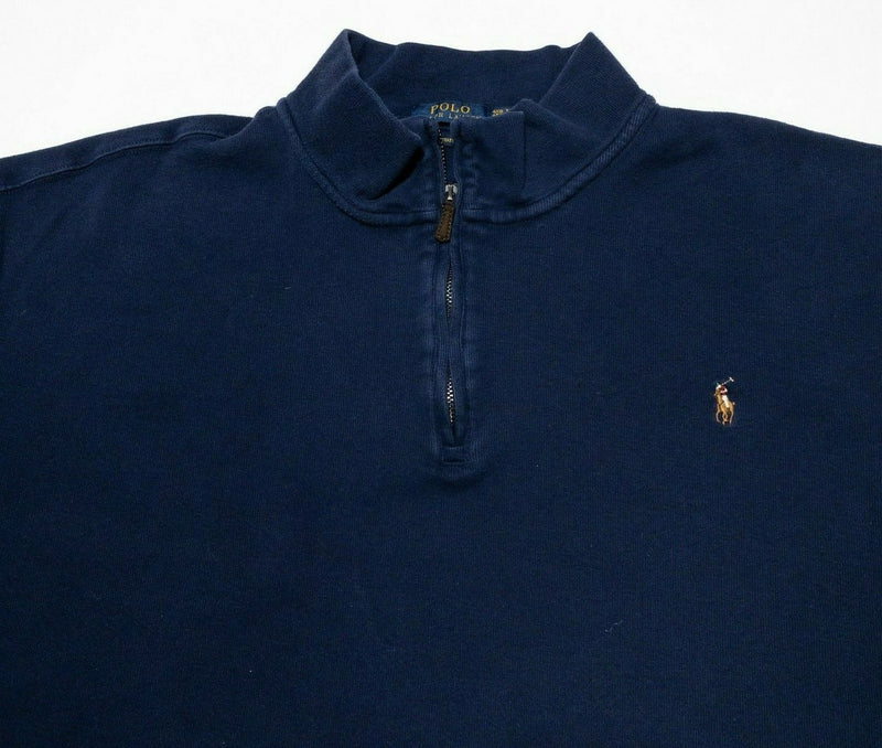 Polo Ralph Lauren 4XB Sweater Estate Rib Men's Navy Blue 1/4 Zip Pullover