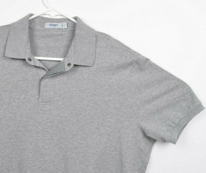 Allegri A-Tech Men's Sz 54 Heather Gray Snap Collar Italian Designer S/S Shirt