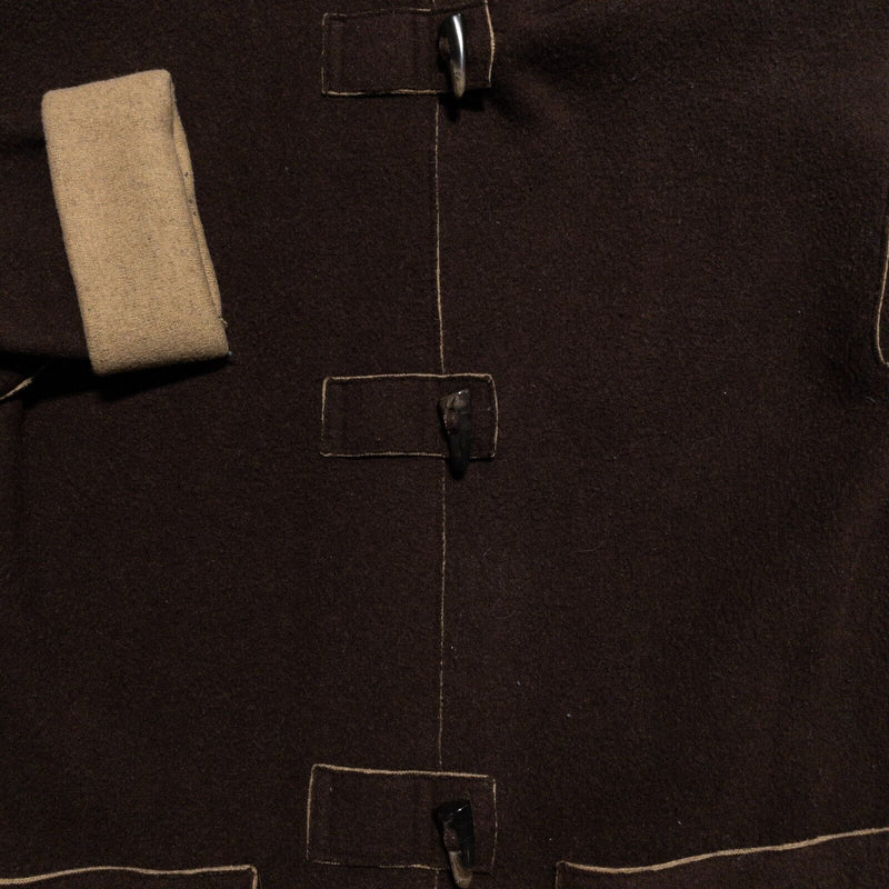 Lauren Ralph Lauren Wool Coat Women's Medium Toggle Hooded Chocolate Brown