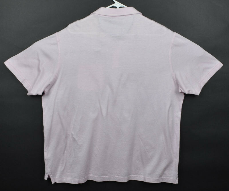 Peter Millar Men's Sz XL Crown Cool Pink Cotton Tencel Linen Polo Shirt
