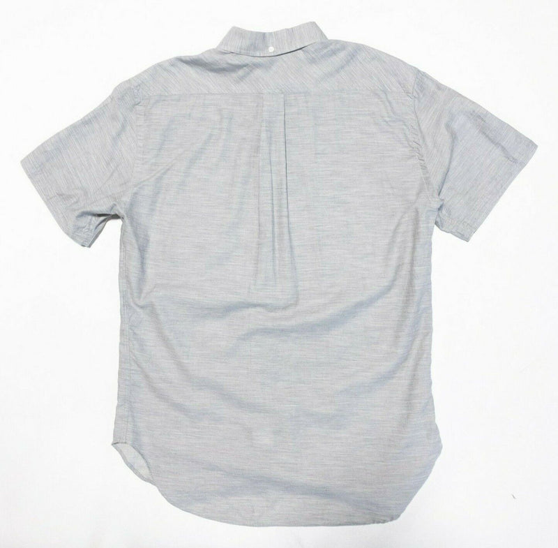 Billy Reid Tuscumbia Shirt Medium Standard Cut Men Gray Short Sleeve Button-Down