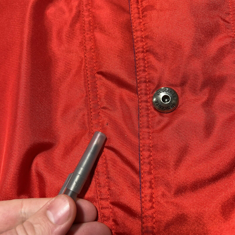 Descente Men's Medium Vintage 80s 90s Ski Jacket Red Zip Snap Spell Out