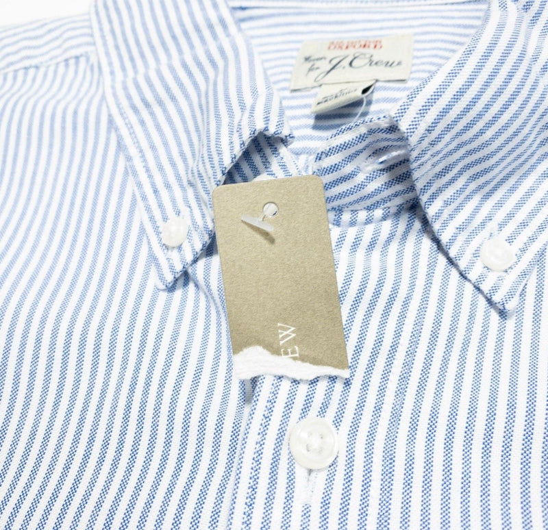 J. Crew Oxford Shirt Men's Medium Slim Fit Blue White Stripe Long Sleeve Button
