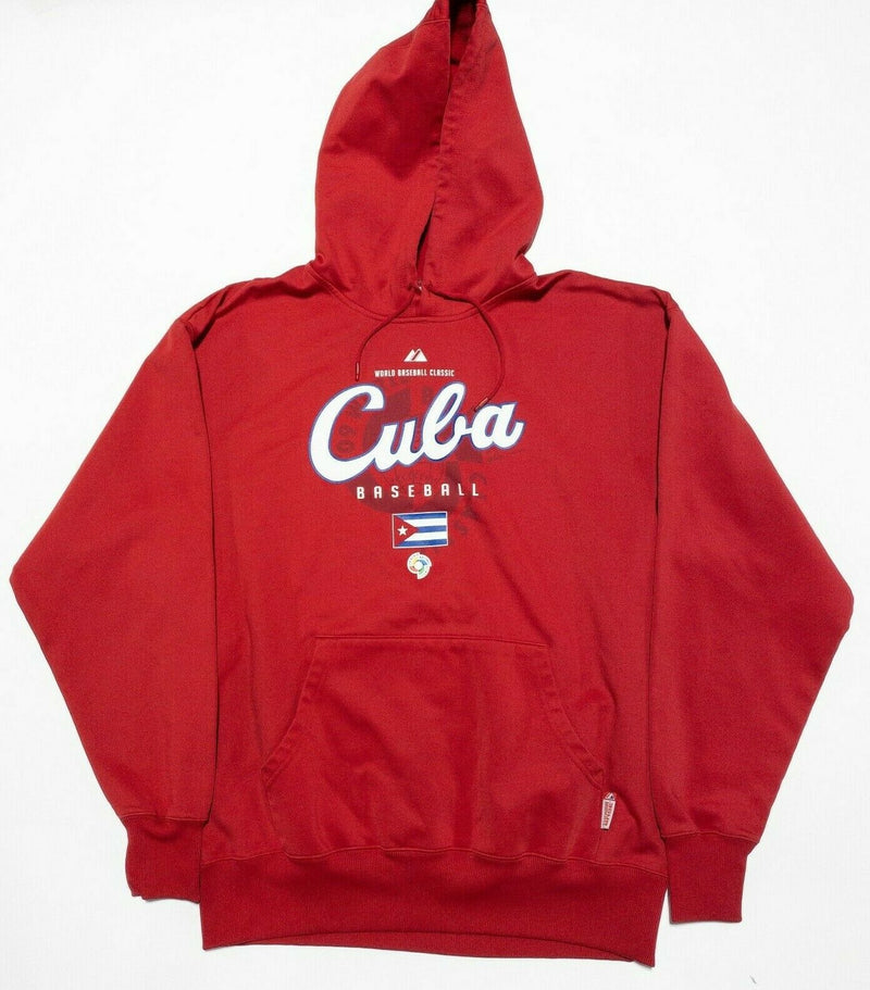 Cuba Men's Large/XL World Baseball Classic 2006 Red Majestic Thermabase Hoodie